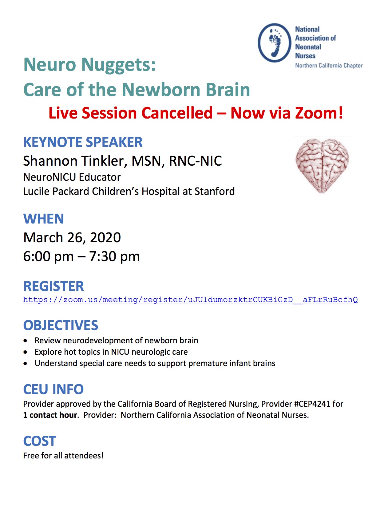 Neuro Zoom Event Flyer March 2020